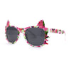 Kids Child Size Cat Eye Glitter Horn Rim Whiskers Plastic Sunglasses