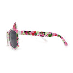 Kids Child Size Cat Eye Glitter Horn Rim Whiskers Plastic Sunglasses