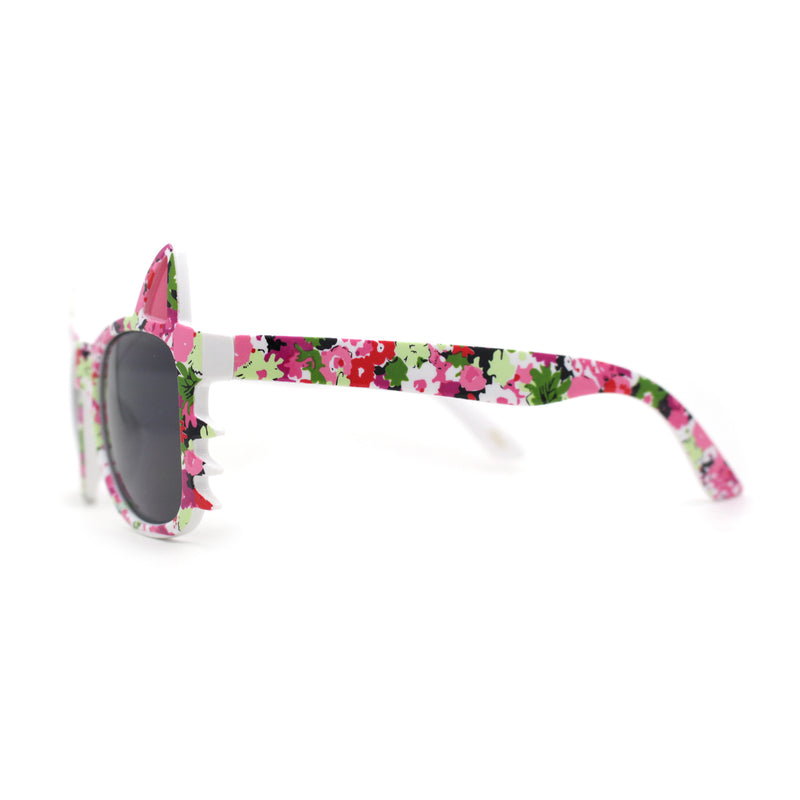 Kids Child Size Cat Eye Glitter Horn Rim Whiskers Plastic Sunglasses