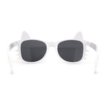 Kids Child Size Cat Eye Glitter Horn Rim Whiskers Plastic Sunglasses