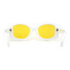 Trendy Concave Mod White Rounded Rectangle Chic Sunglasses