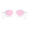 Trendy Concave Mod White Rounded Rectangle Chic Sunglasses