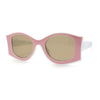 Trendy Concave Mod White Rounded Rectangle Chic Sunglasses