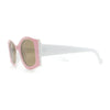 Trendy Concave Mod White Rounded Rectangle Chic Sunglasses