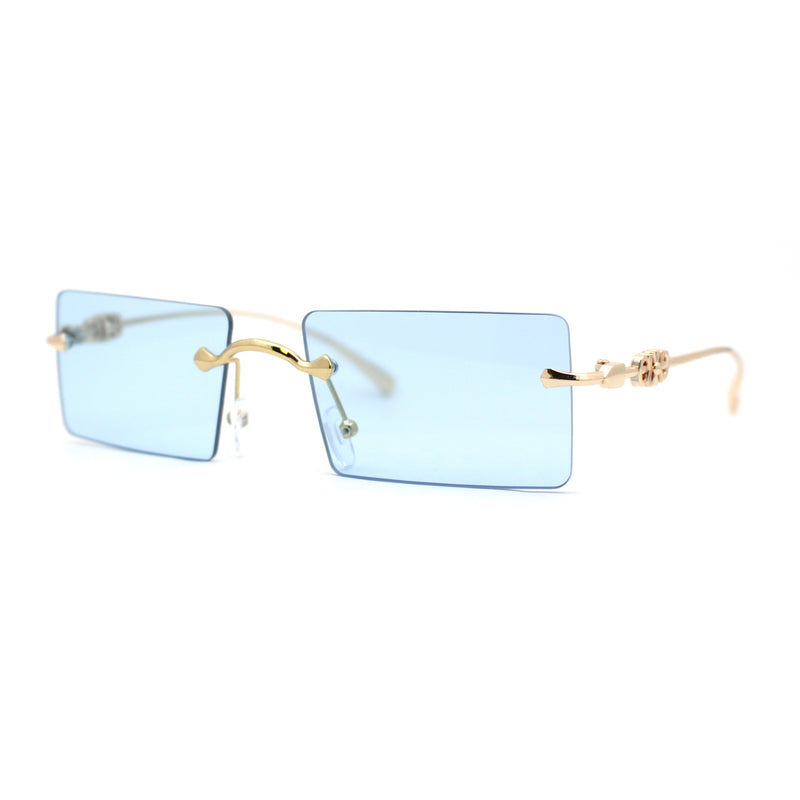 Unique Rimless Rectangular Pimp Sunglasses