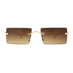 Unique Rimless Rectangular Pimp Sunglasses