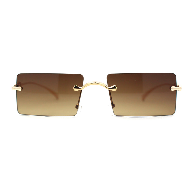 Unique Rimless Rectangular Pimp Sunglasses