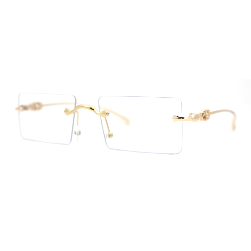 Unique Rimless Rectangular Pimp Sunglasses