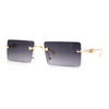 Unique Rimless Rectangular Pimp Sunglasses