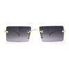 Unique Rimless Rectangular Pimp Sunglasses