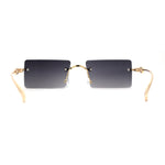 Unique Rimless Rectangular Pimp Sunglasses