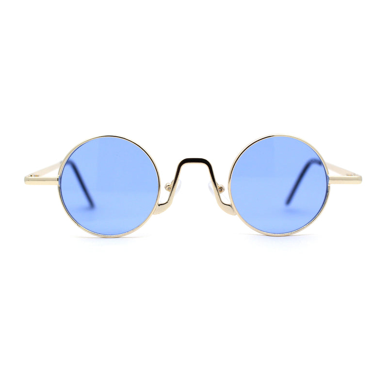 Retro Stoner Pimp Micro Round Circle Pop Color Lens Sunglasses