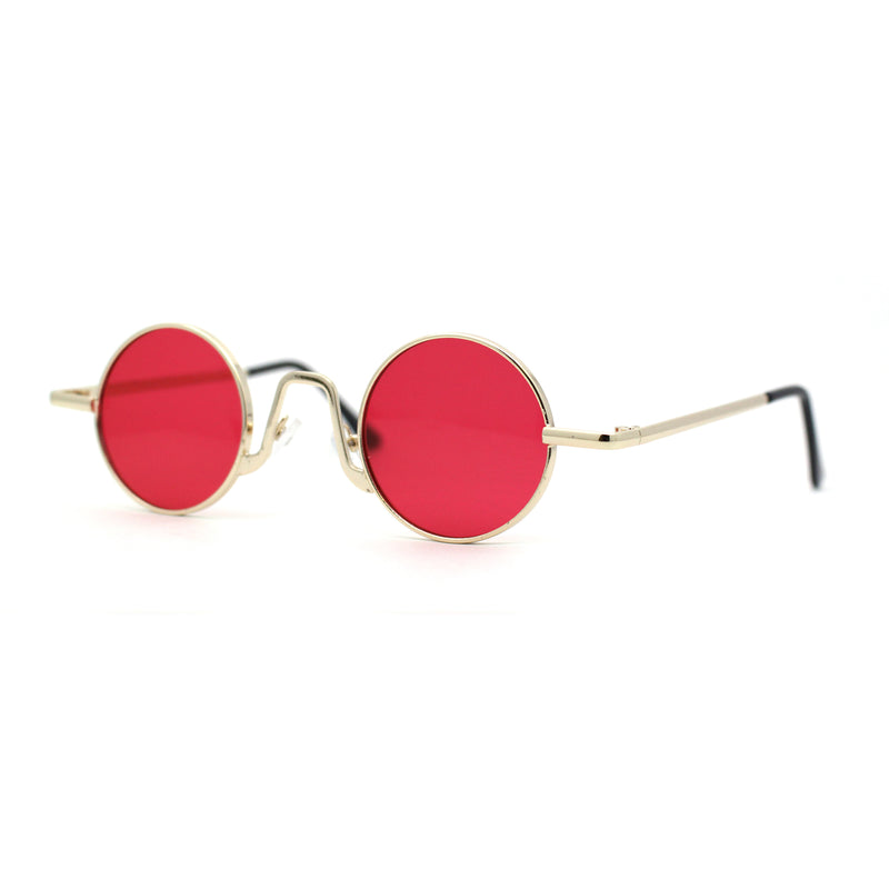 Retro Stoner Pimp Micro Round Circle Pop Color Lens Sunglasses