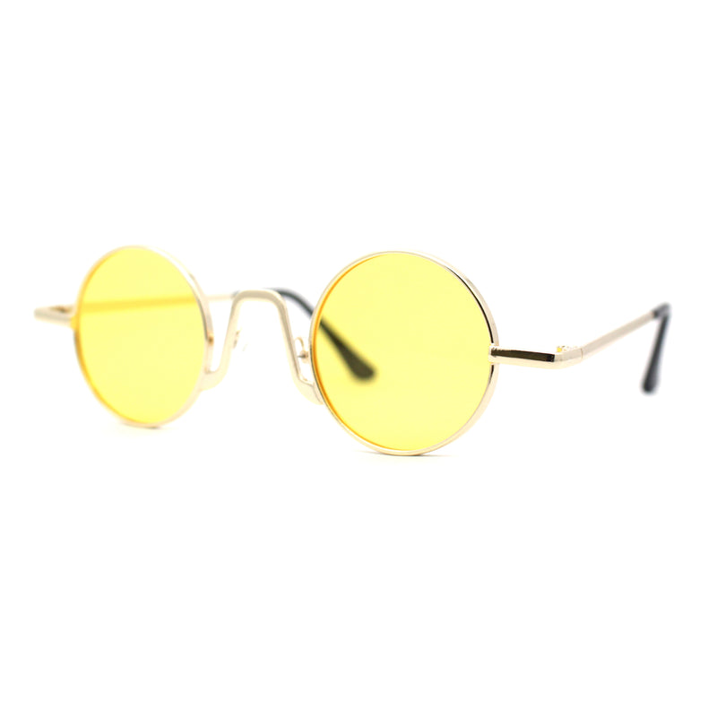 Retro Stoner Pimp Micro Round Circle Pop Color Lens Sunglasses