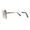 Luxury Bling Rhinestone Trim Pimp Rimless Sunglasses