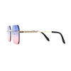 Luxury Bling Rhinestone Trim Pimp Rimless Sunglasses