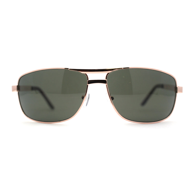 Mens Metal Rim Rectangle Sport Pilots Sunglasses