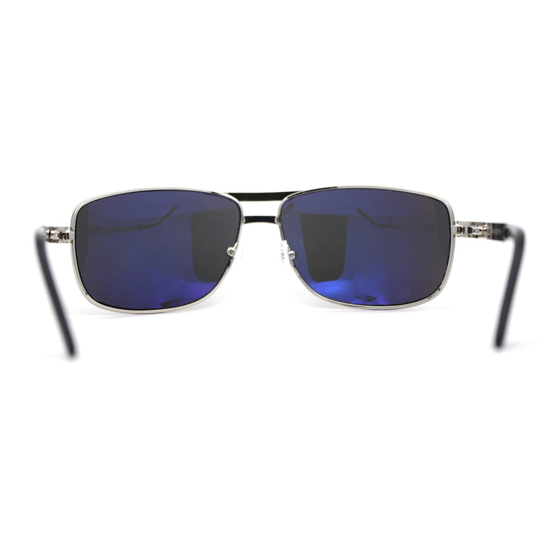 Mens Metal Rim Rectangle Sport Pilots Sunglasses