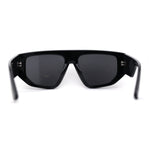 Womens Minimal Flat Top Thick Plastic Racer Sunglasses