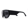 Womens Minimal Flat Top Thick Plastic Racer Sunglasses