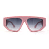 Womens Minimal Flat Top Thick Plastic Racer Sunglasses