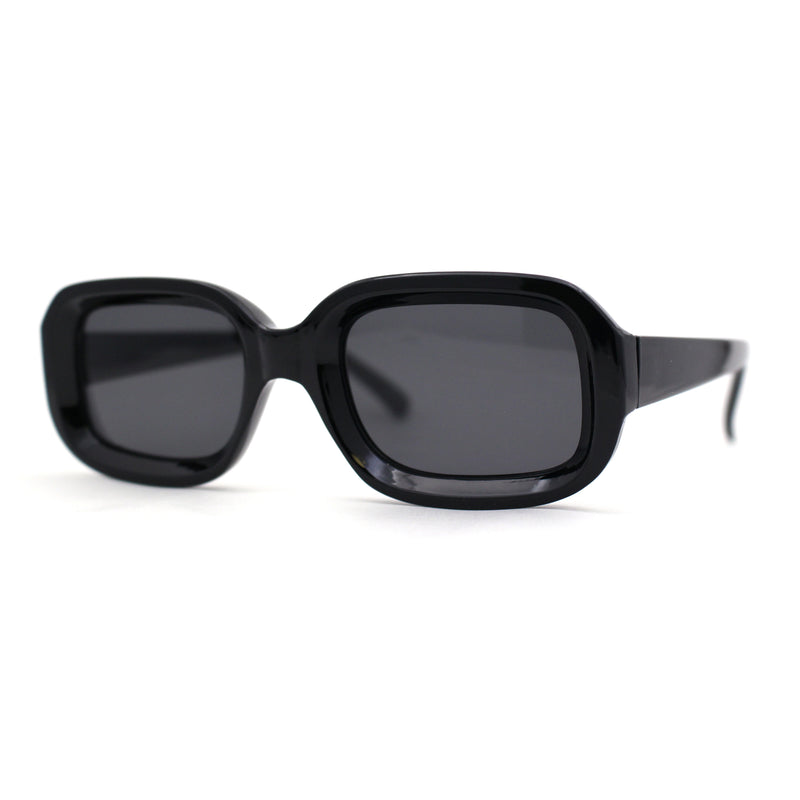 Womens Classic Mod Rectangle Minimal Plastic Sunglasses