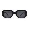 Womens Classic Mod Rectangle Minimal Plastic Sunglasses