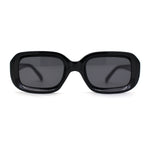 Womens Classic Mod Rectangle Minimal Plastic Sunglasses