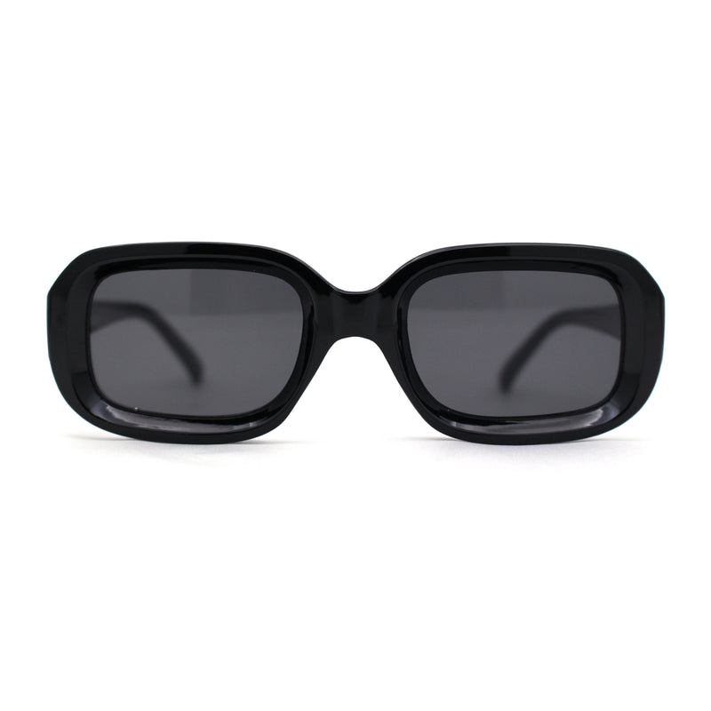 Womens Classic Mod Rectangle Minimal Plastic Sunglasses