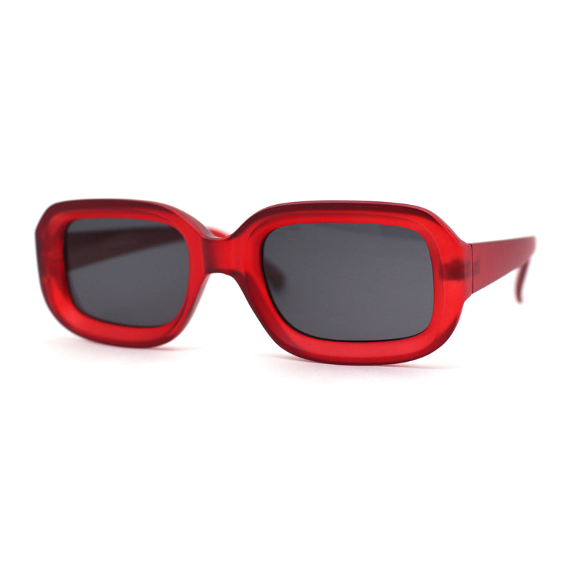 Womens Classic Mod Rectangle Minimal Plastic Sunglasses