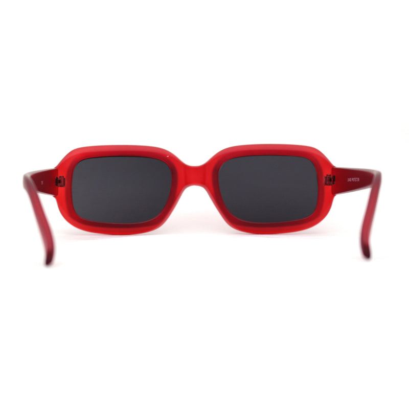 Womens Classic Mod Rectangle Minimal Plastic Sunglasses