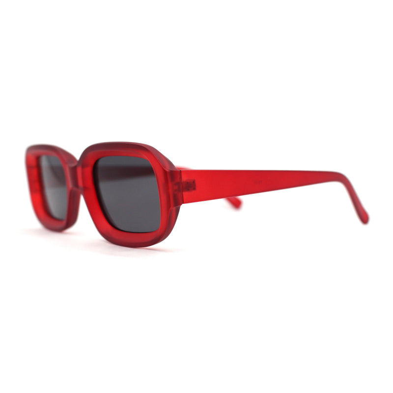 Womens Classic Mod Rectangle Minimal Plastic Sunglasses