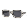 Womens Classic Mod Rectangle Minimal Plastic Sunglasses