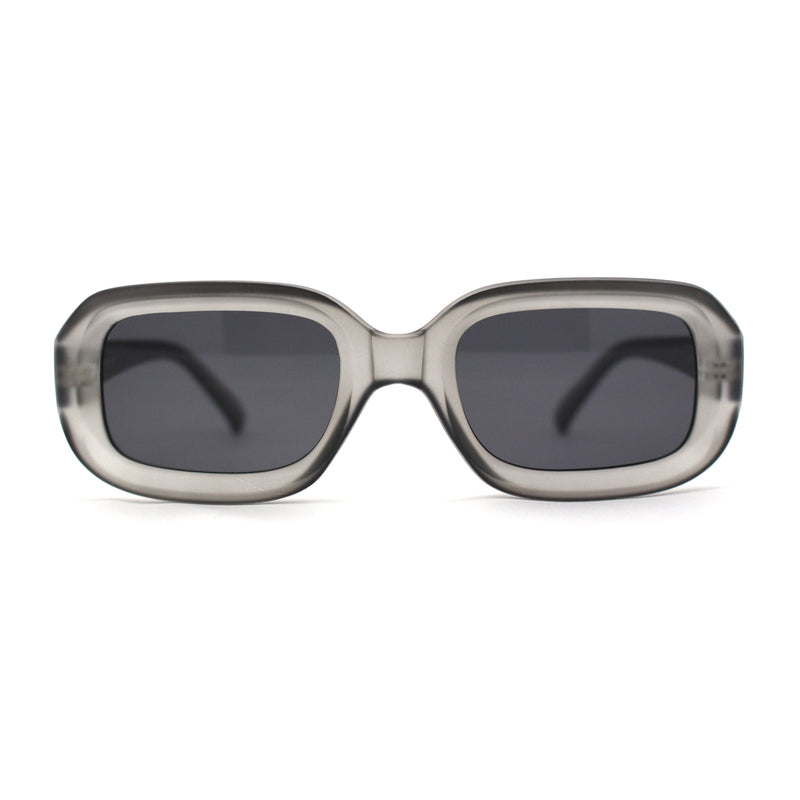 Womens Classic Mod Rectangle Minimal Plastic Sunglasses