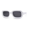 Womens Classic Mod Rectangle Minimal Plastic Sunglasses