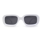 Womens Classic Mod Rectangle Minimal Plastic Sunglasses