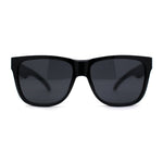 Kush Mens Classic Sport Horn Rim Plastic All Black Sunglasses