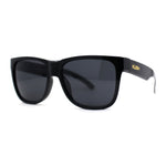 Kush Mens Classic Sport Horn Rim Plastic All Black Sunglasses