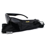 Kush Mens Classic Sport Horn Rim Plastic All Black Sunglasses