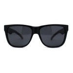 Kush Mens Classic Sport Horn Rim Plastic All Black Sunglasses