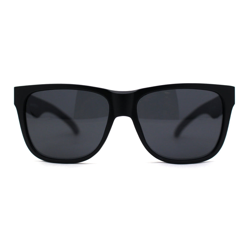 Kush Mens Classic Sport Horn Rim Plastic All Black Sunglasses