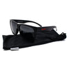 Kush Mens Classic Sport Horn Rim Plastic All Black Sunglasses