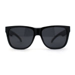 Kush Mens Classic Sport Horn Rim Plastic All Black Sunglasses