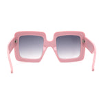 Womens Thick Plastic Rectangle Fashion Oversize Sunglasses