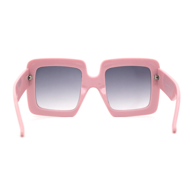 Womens Thick Plastic Rectangle Fashion Oversize Sunglasses