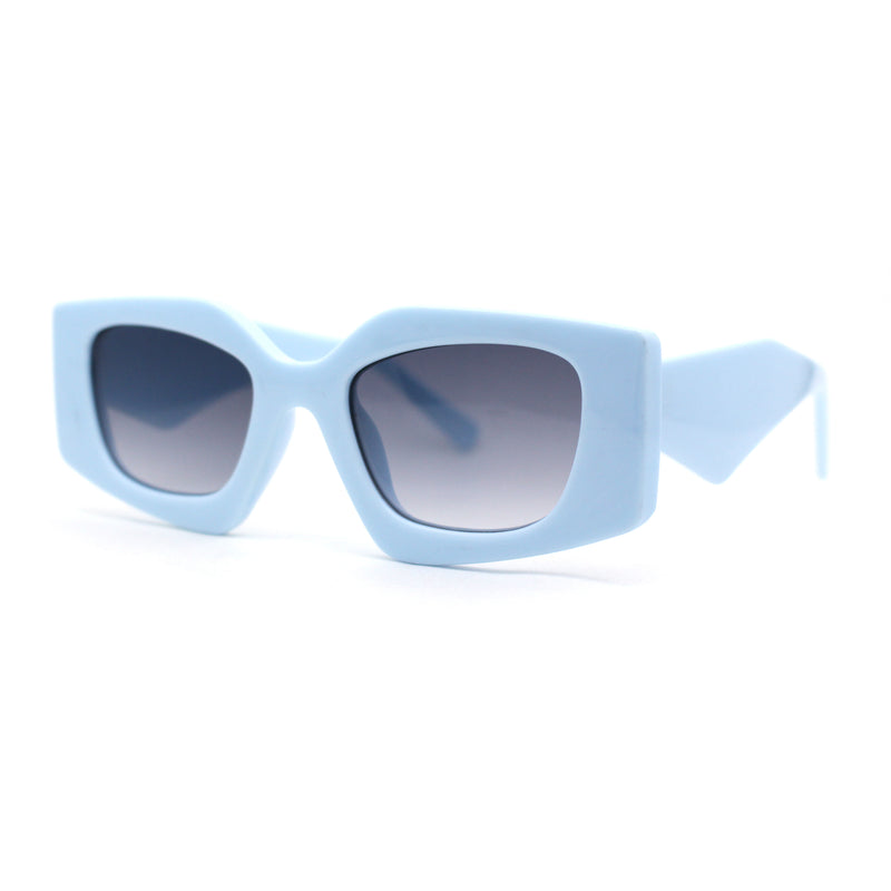 Womens Mod Geometric Thick Plastic Rectangla Sunglasses