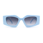 Womens Mod Geometric Thick Plastic Rectangla Sunglasses