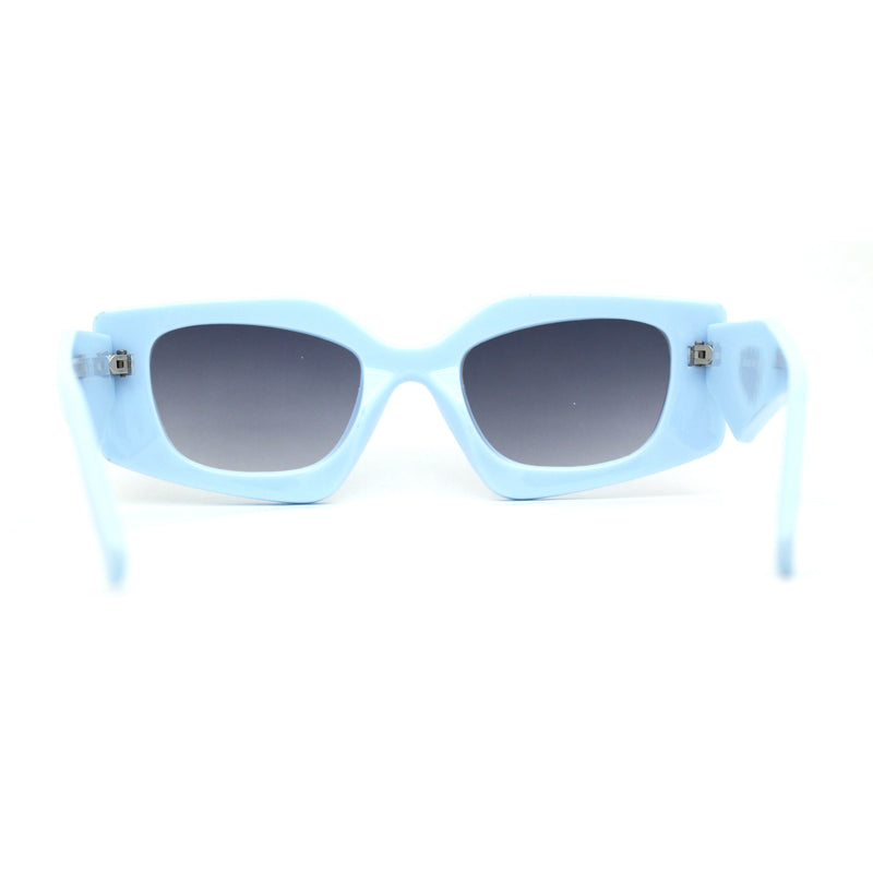 Womens Mod Geometric Thick Plastic Rectangla Sunglasses