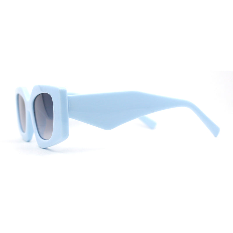 Womens Mod Geometric Thick Plastic Rectangla Sunglasses