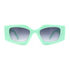 Womens Mod Geometric Thick Plastic Rectangla Sunglasses